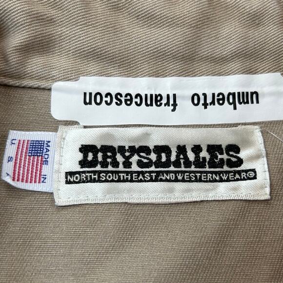Drysdales Western Pearl Snap Khaki Long Sleeve Shirt Made in USA XL - Picture 6 of 6